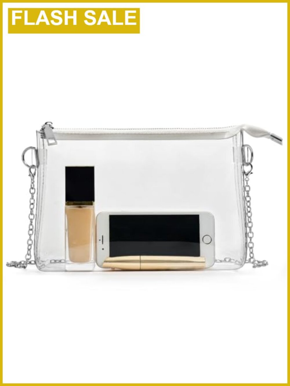 Clear Stadium Approved Crossbody Bag with Adjustable Chain